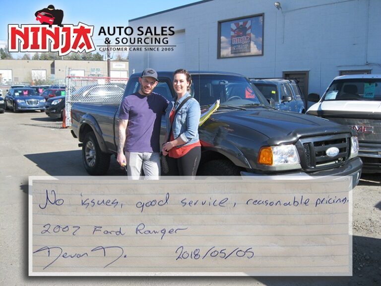 Devon with his new Ford Ranger Ninja Auto Sales Calgary
