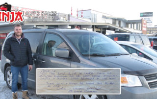 Chris with his new Dodge Caravan SE